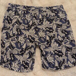 Slate & Stone Men’s Shorts Size 34 Blue Tropical Print Casual Chino